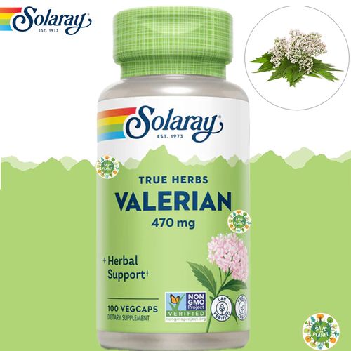 Solaray, True Herbs, Valériane, 470 mg, 100 VegCaps