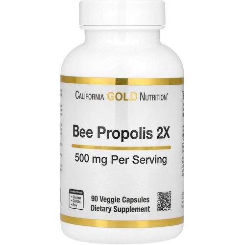 California Gold Nutrition – Bee Propolis 2X, Concentrated Extract 500mg, 90capsules