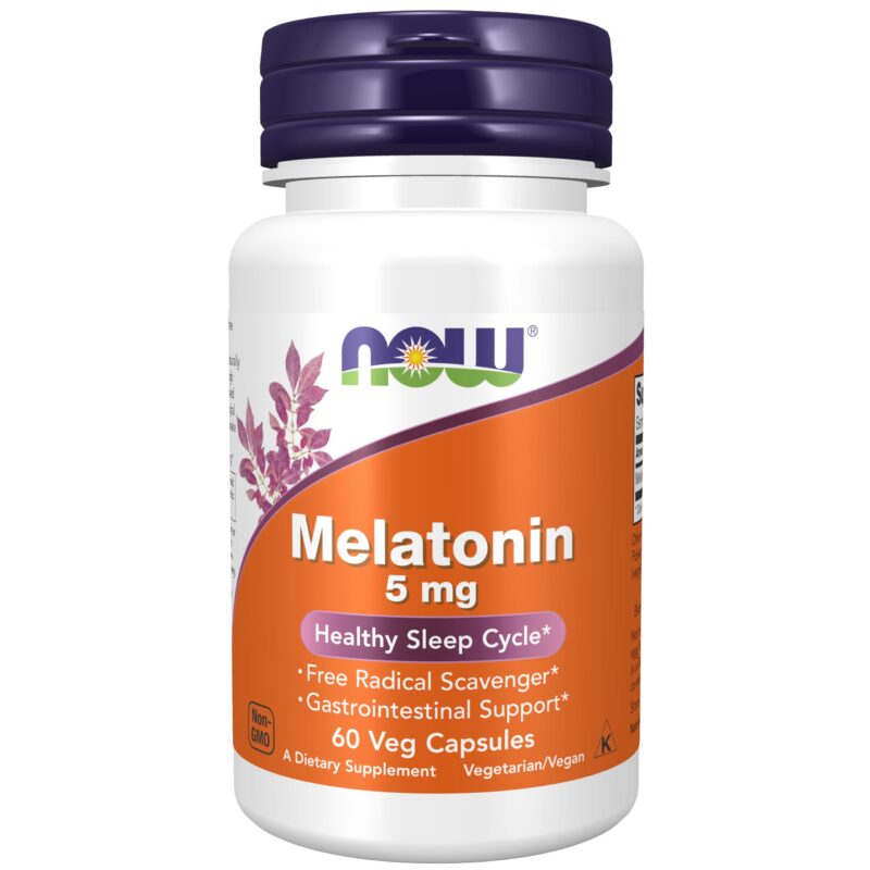 NOW FOODS | MELATONIN 5 MG HEALTHY SLEEP CYCLE 60 VEG CAPSULES