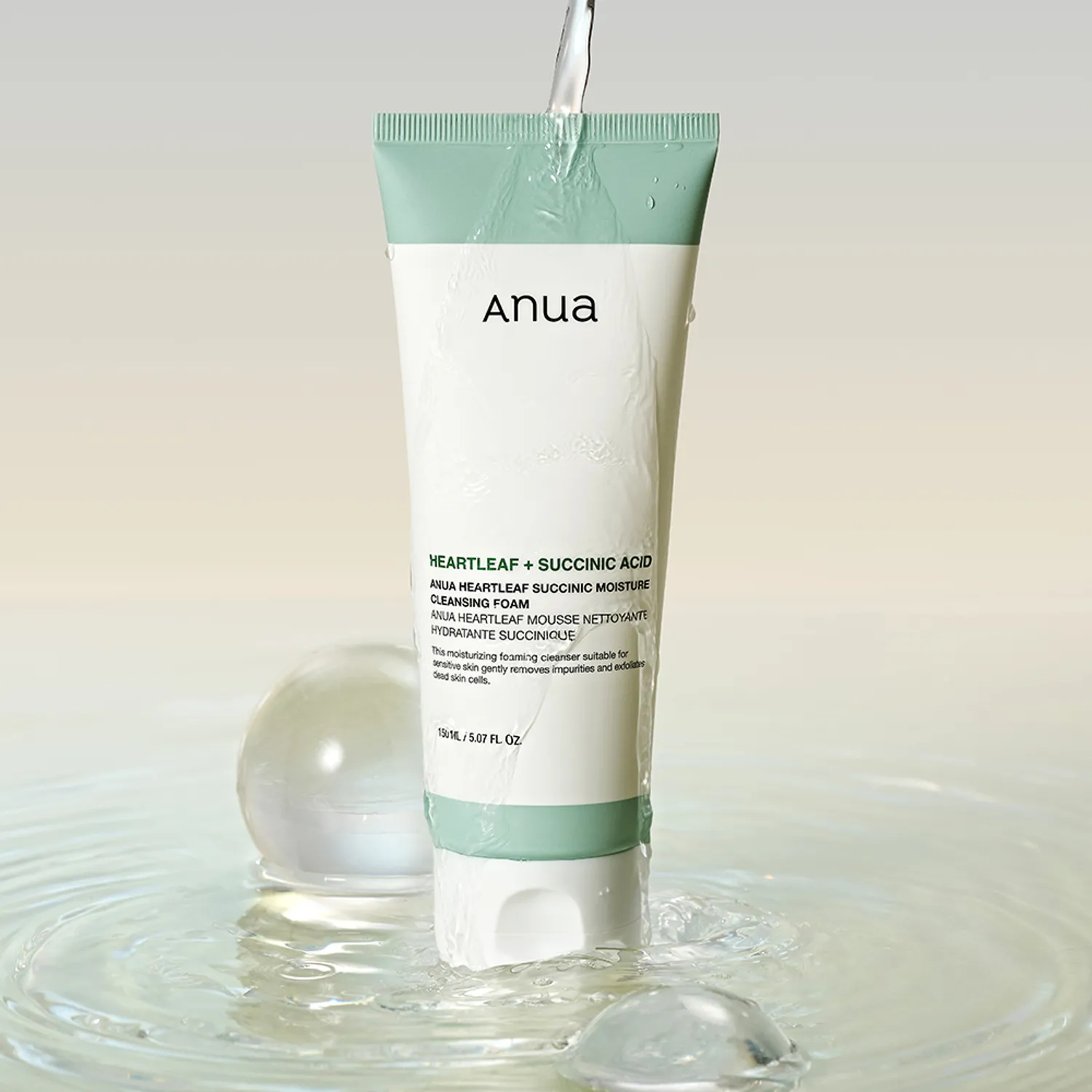 Anua – Heartleaf Succinic Moisture Cleansing Foam 150 ml – Image 3