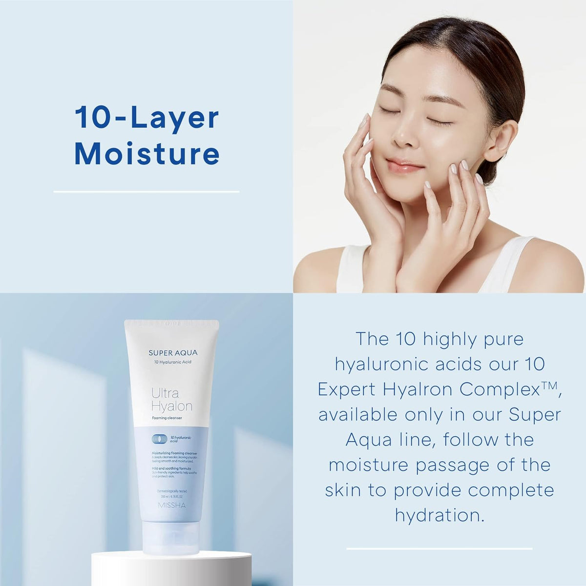 MISSHA Super Aqua Ultra Hyalron Cleansing Foam - 200ml – Image 2