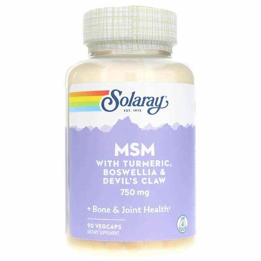 Solaray, MSM with Turmeric, Boswellia & Devil’s Claw, 750 mg, 90 VegCaps