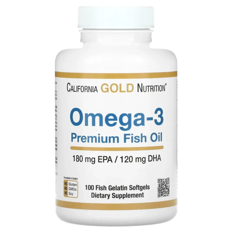 California Gold Nutrition – Omega-3 Premium 100 Comprimés Fish Oil