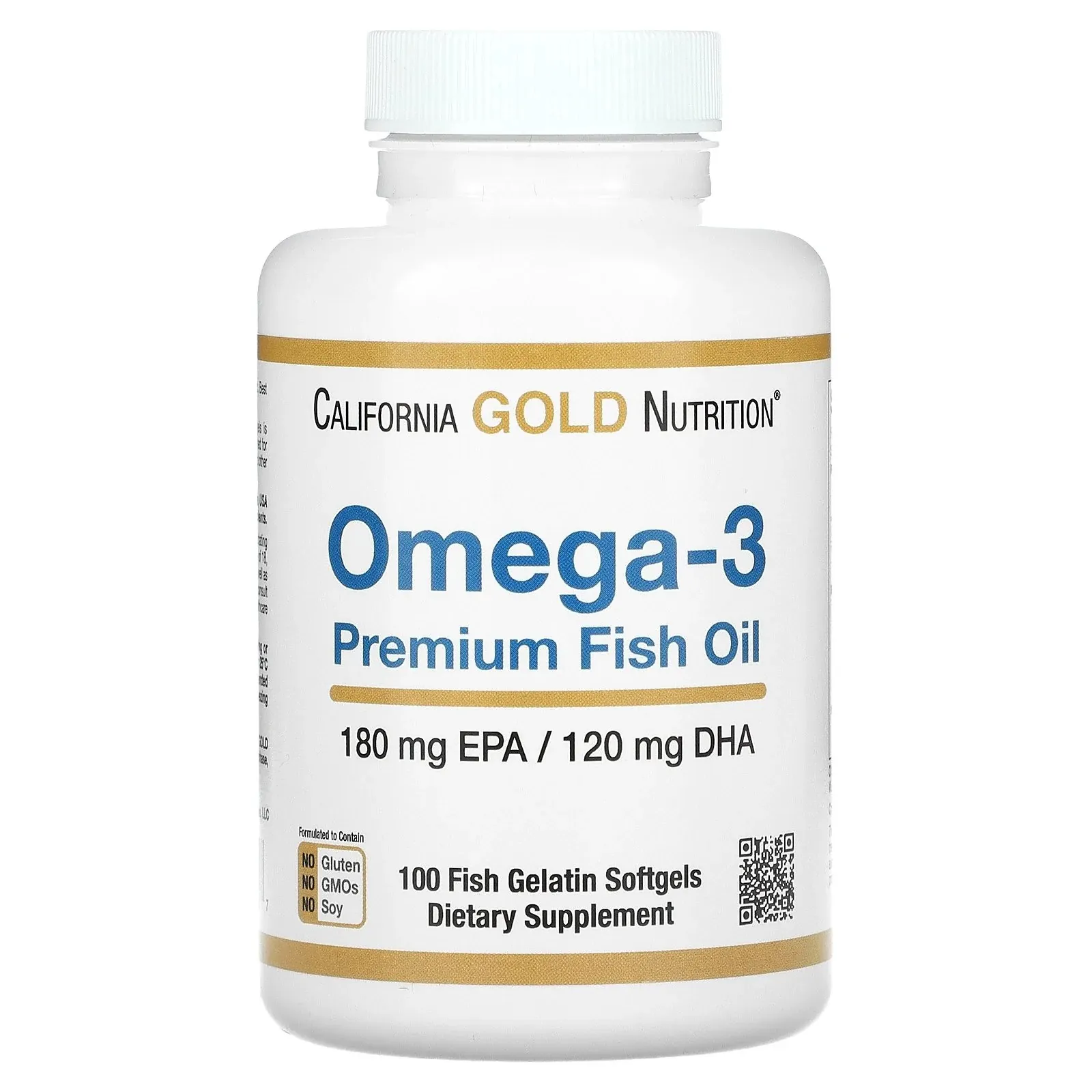 California Gold Nutrition – Omega-3 Premium 100 Comprimés Fish Oil