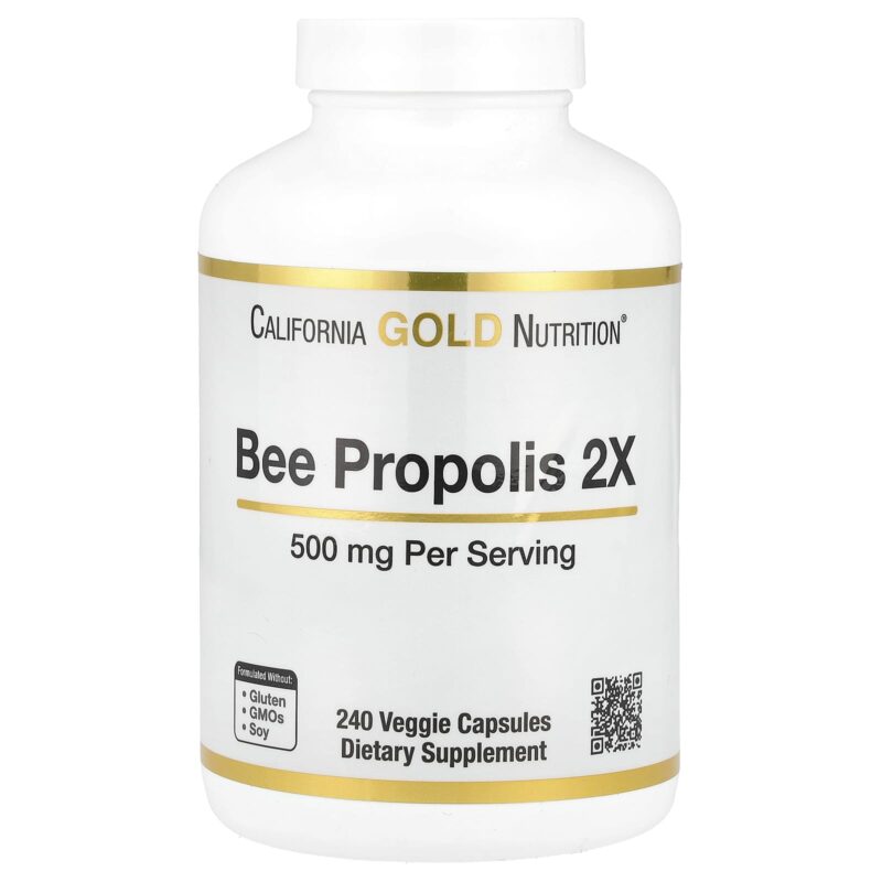 California Gold Nutrition – Bee Propolis 2X, Concentrated Extract 500mg, 240capsules