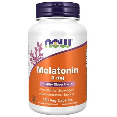 NOW MELATONIN 3 MG HEALTHY SLEEP CYCLE 180 VEG CAPSULES