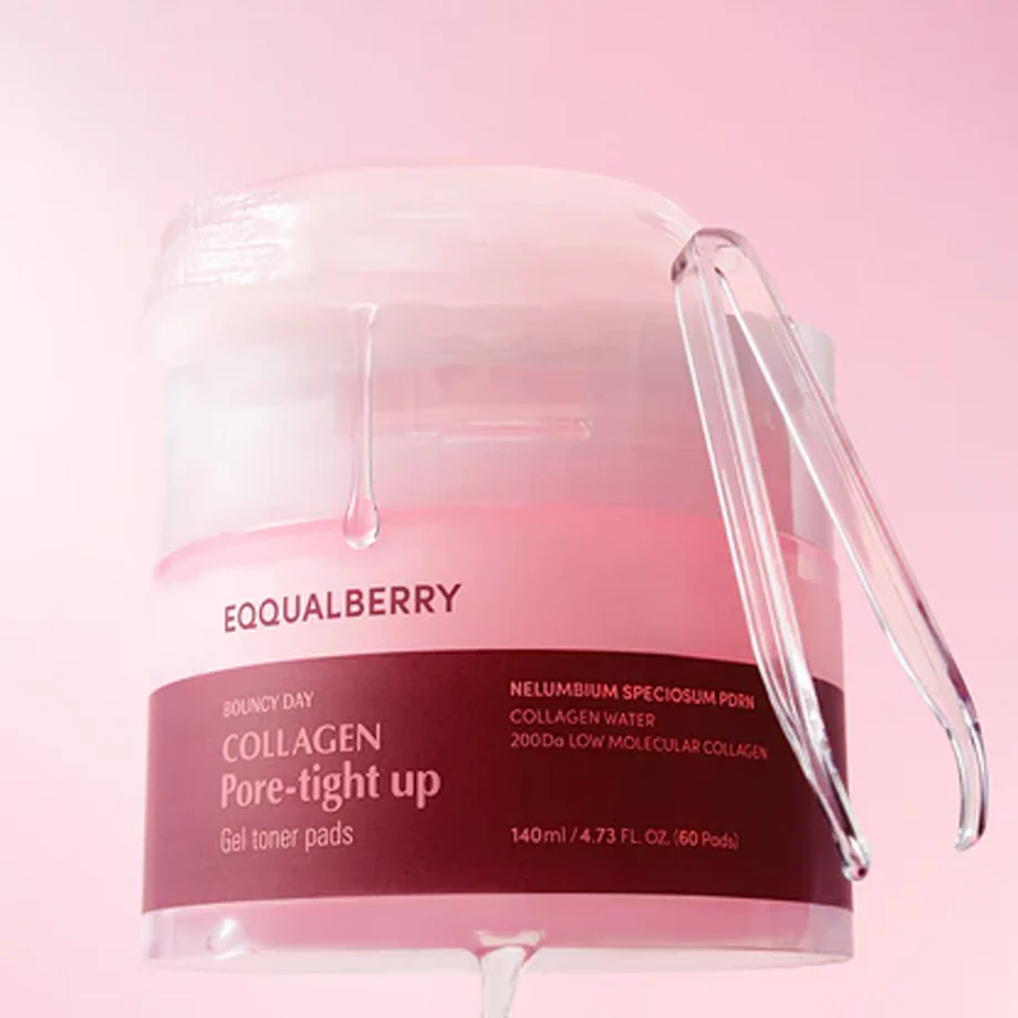 Eqqualberry Collagen Pore Tight Up Gel Toner Pads 140ml – Image 4