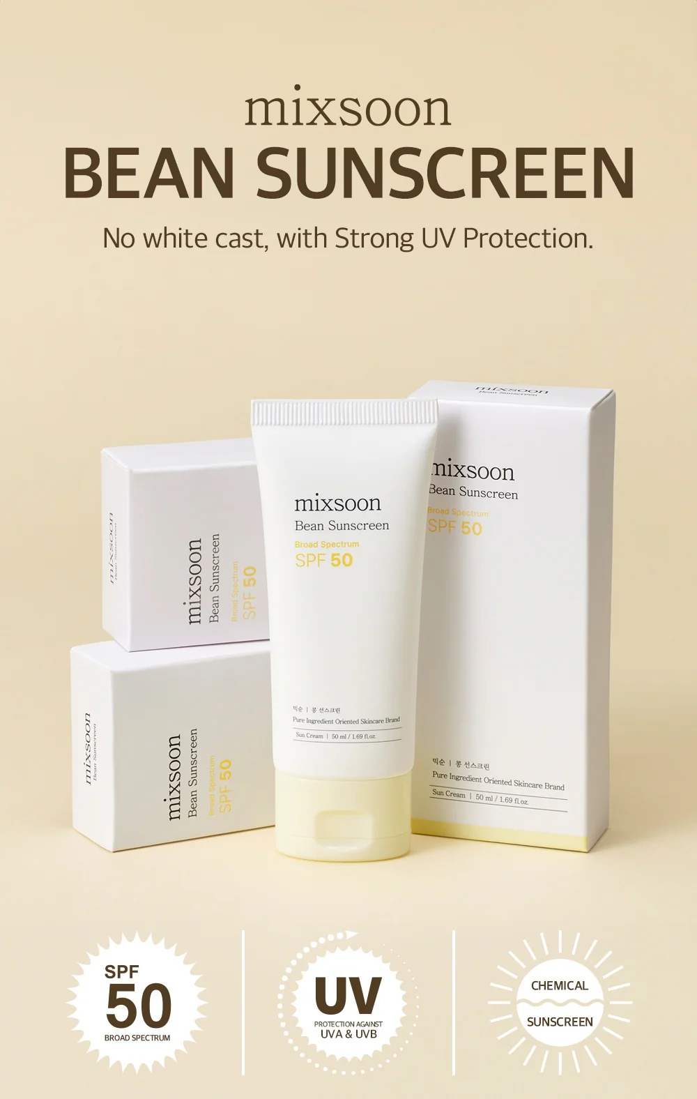 mixsoon Bean Sun Serum SPF50+ PA++++ 50ml – Image 6