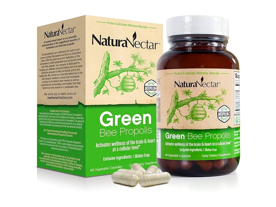 NaturaNectar Green Bee Propolis Vegetable 60 Capsule