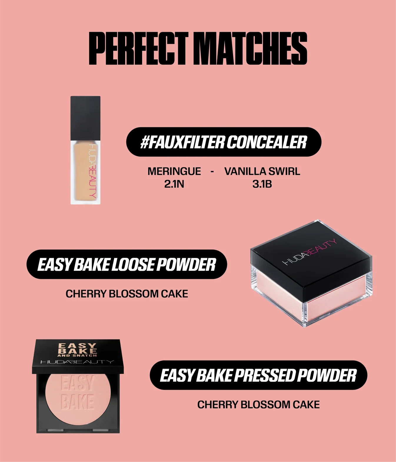 HUDA BEAUTY EASY BAKE AND SNATCH PRESSED BRIGHTENING AND SETTING POWDER – Peach Pie – Image 4