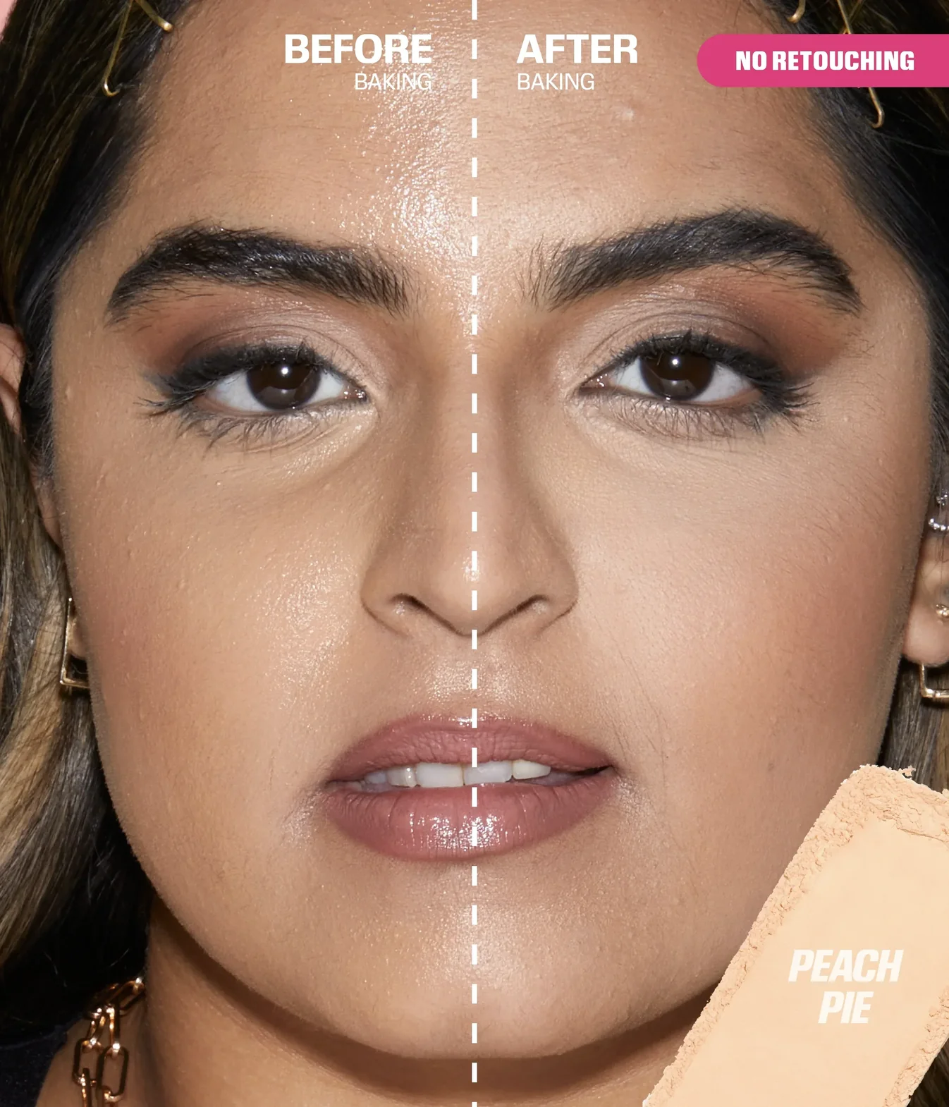 HUDA BEAUTY EASY BAKE AND SNATCH PRESSED BRIGHTENING AND SETTING POWDER – Peach Pie – Image 2