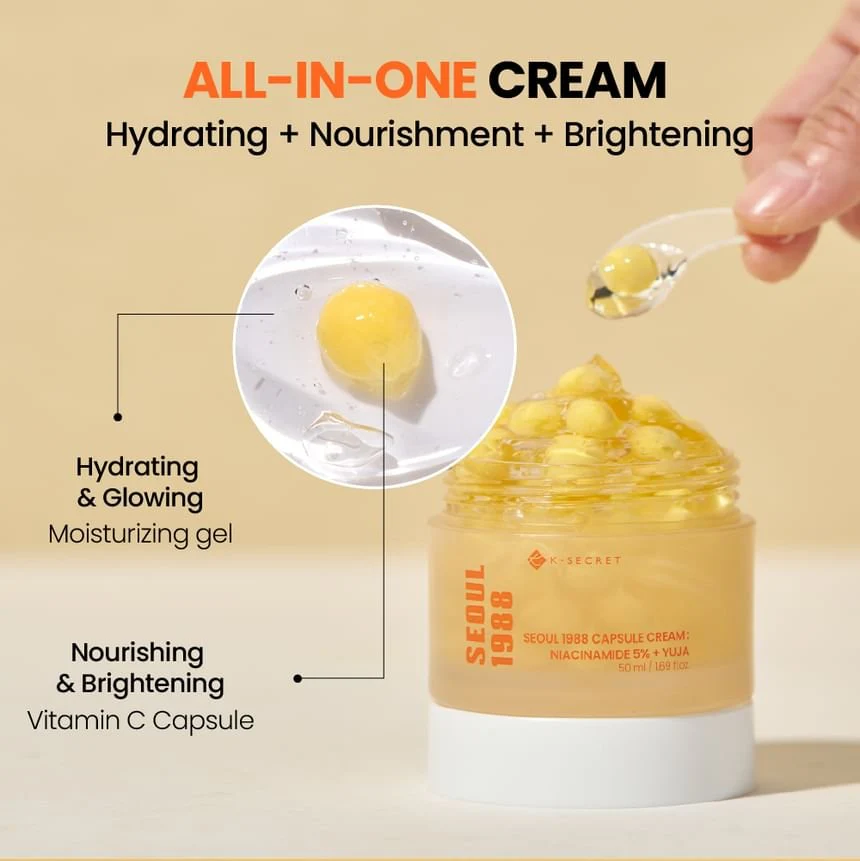 K-SECRET SEOUL 1988 Capsule Cream : Niacinamide 5% + Yuja 50ml – Image 2