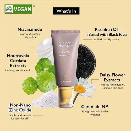 Haruharu Wonder Black Rice Pure Mineral Relief Daily Sunscreen SPF50+ PA++++ 50ml – Image 3