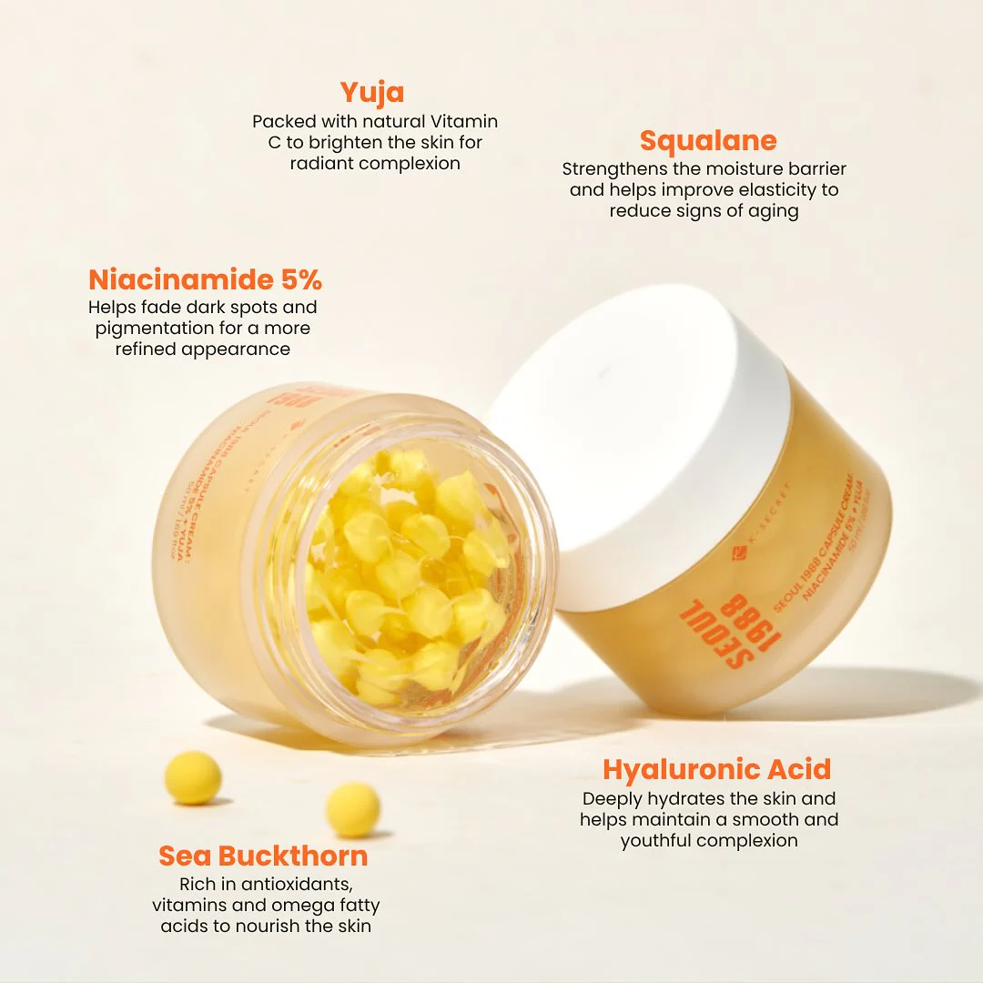 K-SECRET SEOUL 1988 Capsule Cream : Niacinamide 5% + Yuja 50ml – Image 3