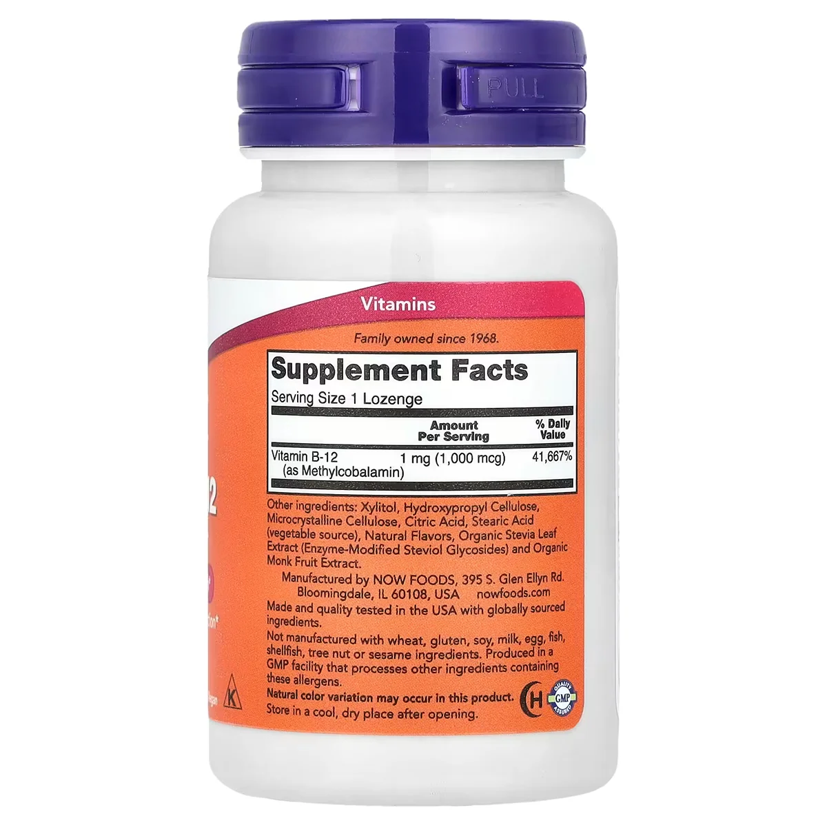 Now Foods Methyl B-12 1,000 mcg 100 Lozenges – Image 2