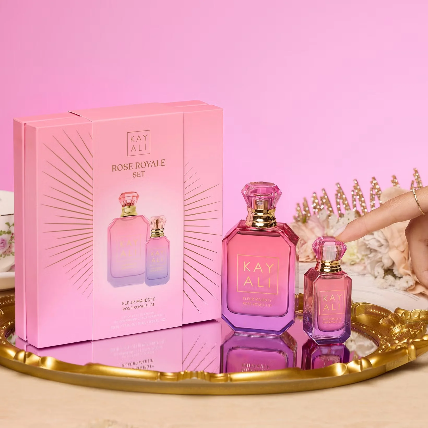 KAYALI Fleur Majesty Rose Royale 31 Duo Set 50ml 10ml – Image 2