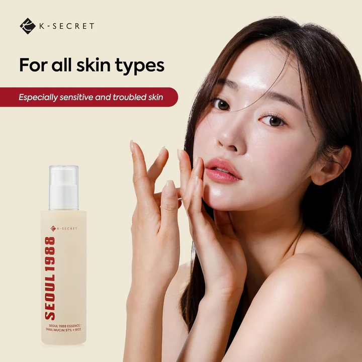 K-SECRET SEOUL 1988 Essence Snail Mucin 97% + Rice 100ml – Image 5